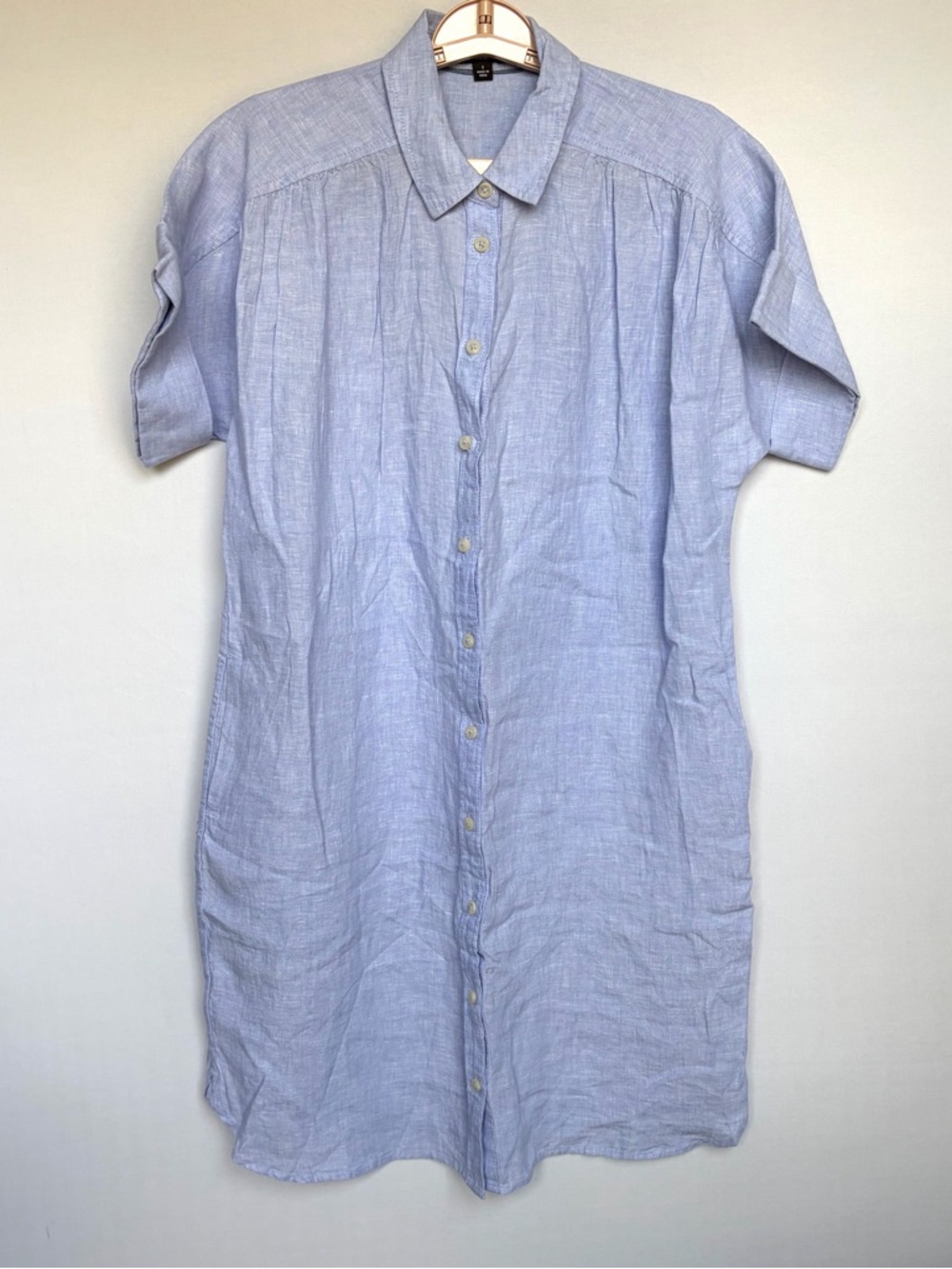 J. Crew Light Blue Button-Front Shirt Dress - Picture 8 of 16